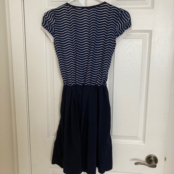Navy Tie Front Dress - Picture 3 of 3